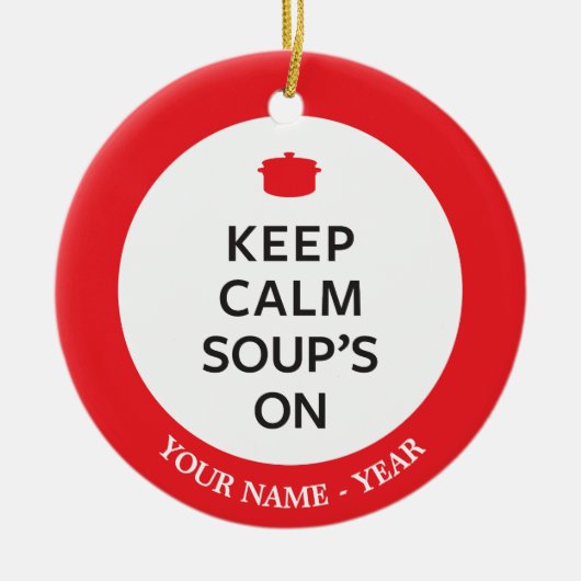 Behalten Sie der ruhigen Suppe an Keramik Ornament (Vorne)