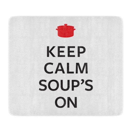 Behalten Sie der ruhigen Suppe an Schneidebrett (Vorderseite)