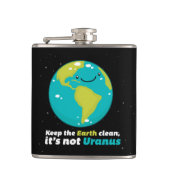 Behalten Sie die Erde sauber Flachmann (Vorderseite)