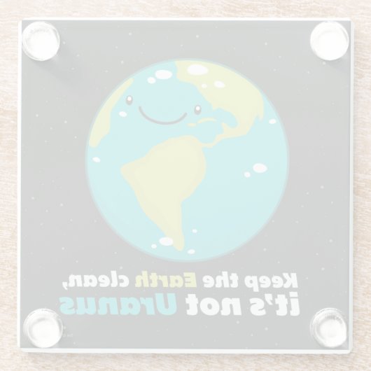 Behalten Sie die Erde sauber Glasuntersetzer (Rückseite)