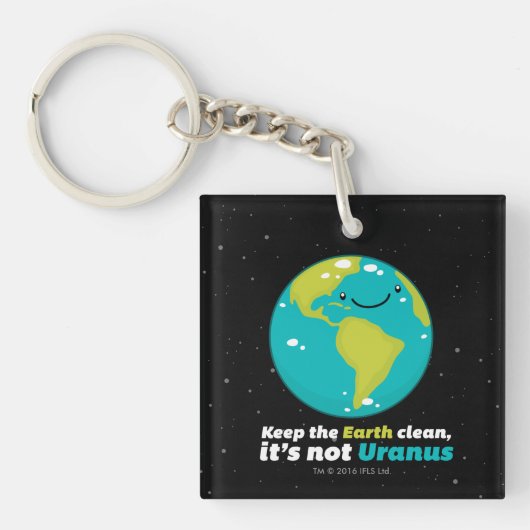 Behalten Sie die Erde sauber Schlüsselanhänger (Vorderseite)