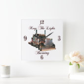 Behalten Sie die Lichter, Wand-Uhren zu brennen Quadratische Wanduhr (Zuhause)