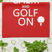 Behalten Sie die Ruhe und Golf an - verfügbar in Küchentuch (Gefaltet)