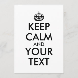 Behalten Sie die Ruhe und Ihre Text-Einladungen Einladung