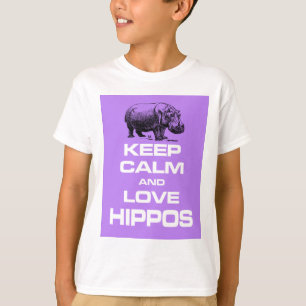 Behalten Sie die Ruhe und Liebe-Flusspferde T-Shirt
