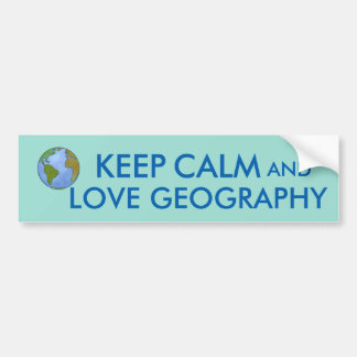 Behalten Sie die Ruhe und Liebe-Geografie Autoaufkleber