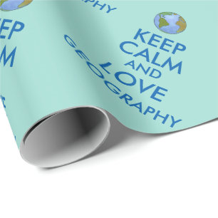 Behalten Sie die Ruhe und Liebe-Geografie Geschenkpapier