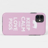 Behalten Sie die Ruhe-und Liebe-Schweine Case-Mate iPhone Hülle (Rückseite (Horizontal))