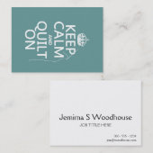 Behalten Sie die Ruhe und Steppdecke an - Visitenkarte (Vorne/Hinten)