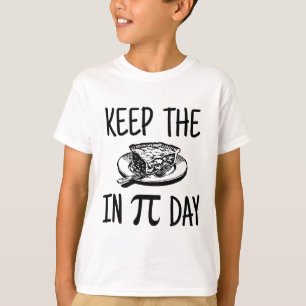 Behalten Sie die Torte an PU-Tag T-Shirt