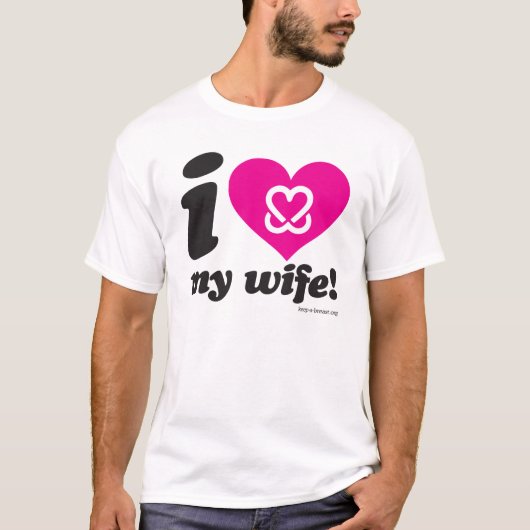 Behalten Sie eine Brust "ich Liebe meine Ehefrau-" T-Shirt (Vorderseite)