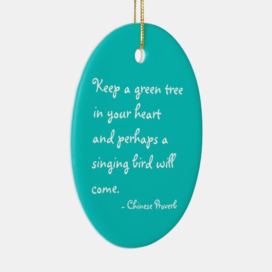 Behalten Sie einen grünen Baum in Ihrer Keramikornament (Rechts)