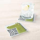 Behalten Sie Ihre Zähne sauber Glasuntersetzer (Schrägansicht)