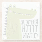 Behalten Sie Ihre Zähne sauber Glasuntersetzer (Rückseite)