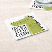 Behalten Sie Ihre Zähne sauber Rechteckiger Pappuntersetzer (angewinkelt)