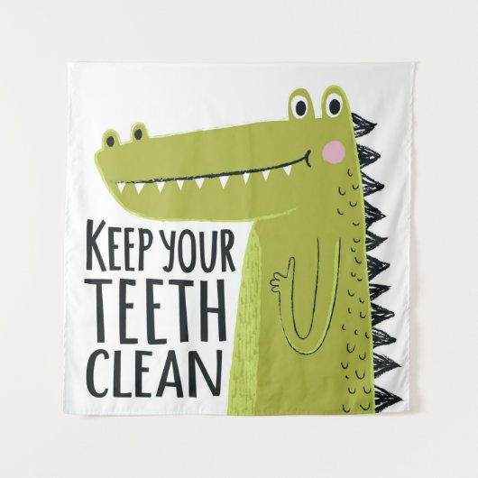 Behalten Sie Ihre Zähne sauber Wandteppich (Vorderseite)