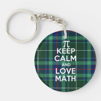 Behalten Sie karierten Ruhe und Liebe-Mathe Tartan Schlüsselanhänger