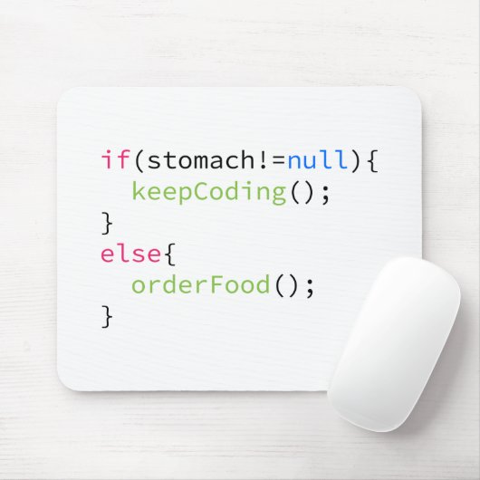 Behalten Sie Kodierung oder Auftrags-Nahrung Mousepad (Mit Mouse)