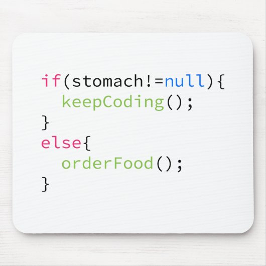 Behalten Sie Kodierung oder Auftrags-Nahrung Mousepad (Vorne)