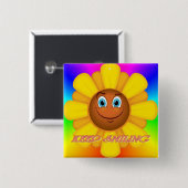 Behalten Sie lächelnden Sonnenblume-Knopf Button (Vorne & Hinten)