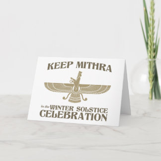 Behalten Sie Mithra in der Feiertagskarte