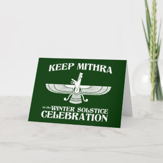 Behalten Sie Mithra in der Feiertagskarte