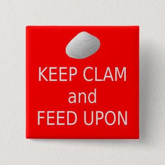 Behalten Sie Muschel und füttern Sie auf. Clambake Button
