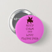 Behalten Sie rosa die Ruhe-und Liebe-fliegenden Button (Vorne & Hinten)