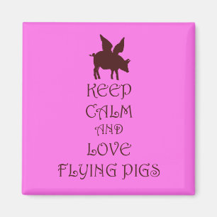 Behalten Sie rosa die Ruhe-und Liebe-fliegenden Magnet
