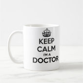 Behalten Sie Ruhe, die ich ein Doktor White Mug Kaffeetasse (Links)
