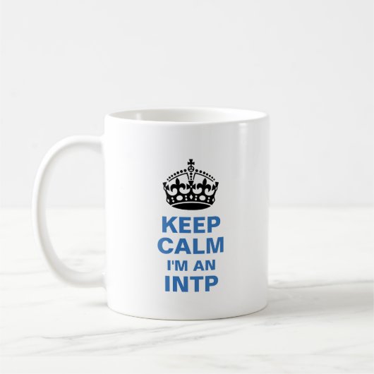 Behalten Sie Ruhe, die ich ein INTP bin Kaffeetasse (Links)