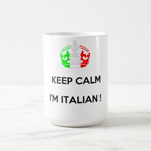 BEHALTEN Sie RUHE, die ich ITALIENISCH bin! Kaffeetasse (Mittel)
