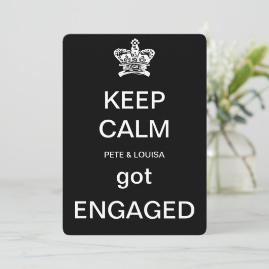 behalten Sie Ruhe, die wir VERLOBTES got Einladung (Stehend Vorderseite)