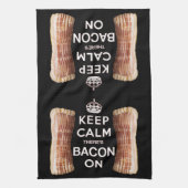 Behalten Sie Ruhe dort ist Speck auf Küchen-Tuch Geschirrtuch (Vertikal)
