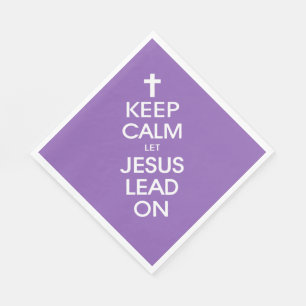 Behalten Sie Ruhe gelassenen Jesus, - christliches Serviette