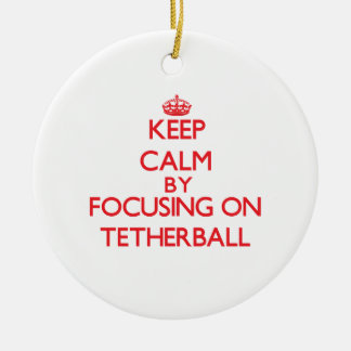 Behalten Sie Ruhe, indem Sie an auf Tetherball Keramikornament