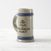 Behalten Sie Ruhe, indem Sie auf Heilbutt sich Bierglas (Vorderseite Links)