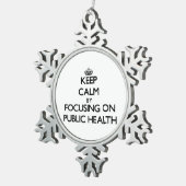 Behalten Sie Ruhe, indem Sie auf öffentliches Schneeflocken Zinn-Ornament (Rechts)