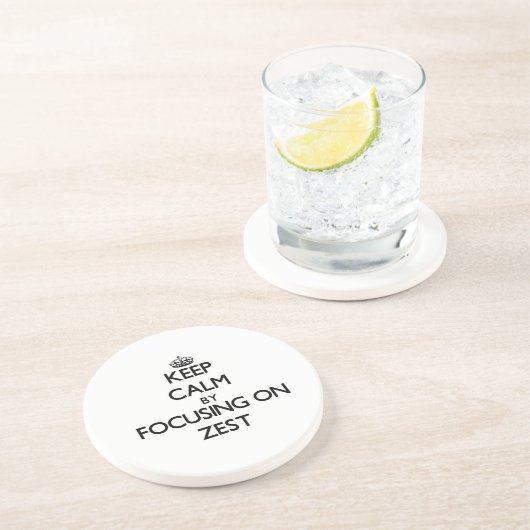 Behalten Sie Ruhe, indem Sie auf Zest sich Sandstein Untersetzer (Seite)