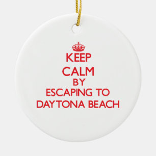 Behalten Sie Ruhe, indem Sie zu Daytona Beach Keramikornament