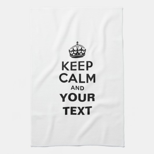 Behalten Sie Ruhe mit Ihrem Text Geschirrtuch (Vertikal)