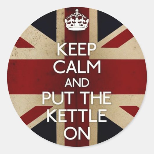 Behalten Sie Ruhe Runder Aufkleber (Vorderseite)