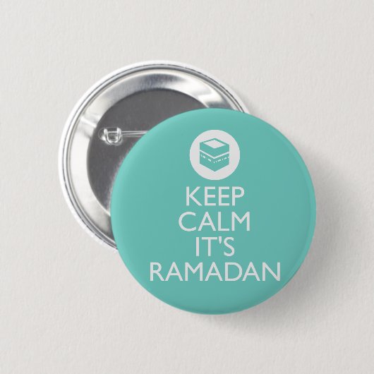 behalten Sie Ruhe sein RamadanTürkis Button (Vorne & Hinten)