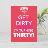 Behalten Sie Ruhe seine schmutzigen dreißig Einladung (Stehend Vorderseite)