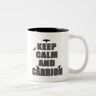 Behalten Sie Ruhe u. Aas Zweifarbige Tasse