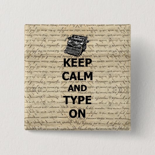 Behalten Sie Ruhe u. Art an Button (Vorderseite)