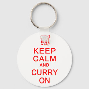 Behalten Sie Ruhe u. Curry auf Schlüsselkette Schlüsselanhänger