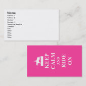 Behalten Sie Ruhe u. fahren Sie auf (Rosa) Visitenkarte (Vorne/Hinten)