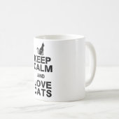 Behalten Sie Ruhe-u. Liebe-Katzen-Tasse Kaffeetasse (VorderseiteRechts)