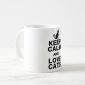 Behalten Sie Ruhe-u. Liebe-Katzen-Tasse Kaffeetasse (Vorderseite Links)